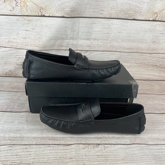 Coach C Coin Mens Sz 7.5D Leather Driver Loafers Black - TRIED ON ONLY - Picture 2 of 11